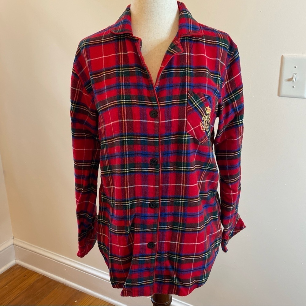 Lauren Ralph Lauren Christmas Tartan Plaid Pajama Set Varsity Heritage Small